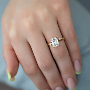 The Pave Twig Set With A 3 Carat Emerald Lab Diamond