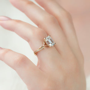 The Pave Twig Set With A 3 Carat Emerald Lab Diamond