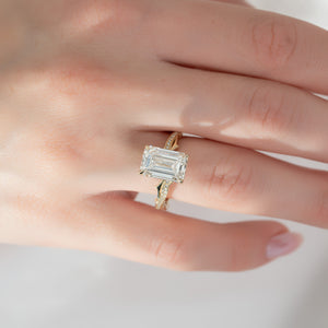The Pave Twig Set With A 2.5 Carat Emerald Lab Diamond