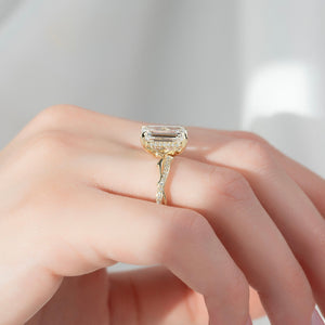 The Pave Twig Set With A 2.5 Carat Emerald Lab Diamond