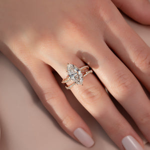 The Pave Twig Set With A 2 Carat Marquise Lab Diamond