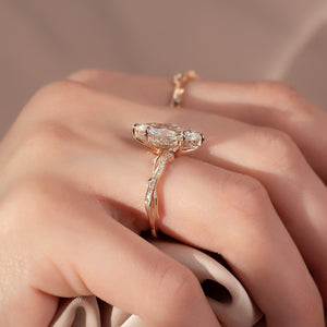 The Pave Twig Set With A 2 Carat Marquise Lab Diamond