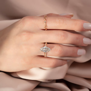 The Pave Twig Set With A 2 Carat Marquise Lab Diamond
