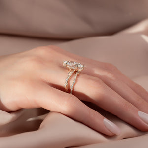 The Pave Twig Set With A Marquise Moissanite
