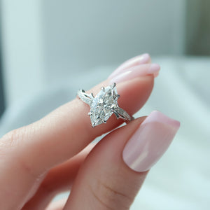 The Pave Twig Set With A 3 Carat Marquise Lab Diamond