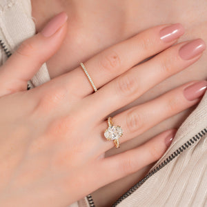 The Pave Twig Set With A 2.5 Carat Oval Lab Diamond