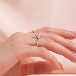 The Pave Twig Set With A 2.5 Carat Oval Lab Diamond
