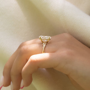 The Pave Twig Set With A 2.5 Carat Oval Lab Diamond