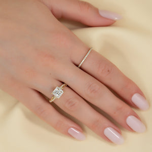 The Pave Twig Set With A 3 Carat Princess Lab Diamond