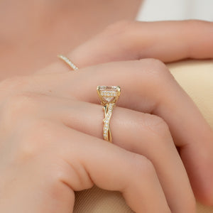 The Pave Twig Set With A 3 Carat Princess Lab Diamond