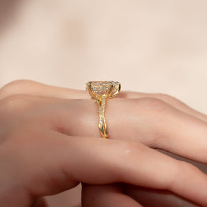 The Pave Twig Set With A Pear Moissanite