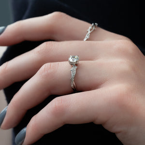 The Pave Twig Set With A 3 Carat Round Lab Diamond