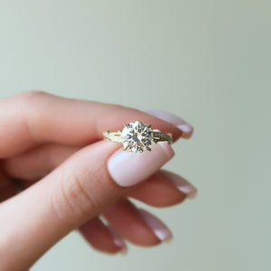 The Pave Twig Set With A Round Moissanite