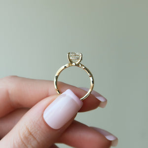 The Pave Twig Set With A Round Moissanite