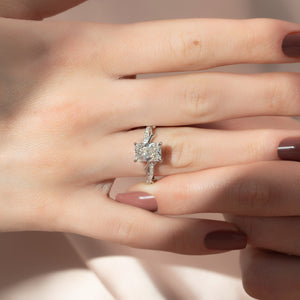 The Pave Twig Set With A 2 Carat Radiant Lab Diamond