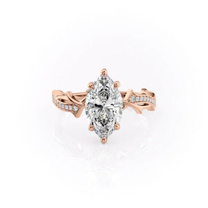 The Pave Twig Set With A 1.5 Carat Marquise Lab Diamond