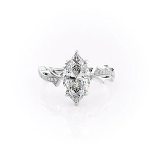 The Pave Twig Set With A 1.5 Carat Marquise Moissanite