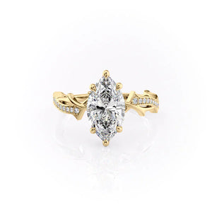 The Pave Twig Set With A 1.5 Carat Marquise Moissanite