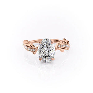 The Pave Twig Set With A 1.5 Carat Oval Lab Diamond