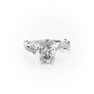 The Pave Twig Set With A 1.5 Carat Oval Moissanite