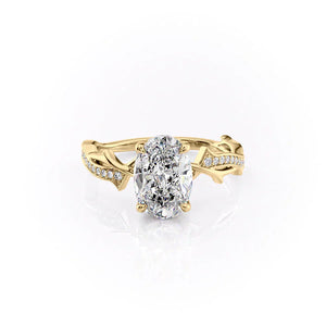The Pave Twig Set With A 2 Carat Oval Lab Diamond