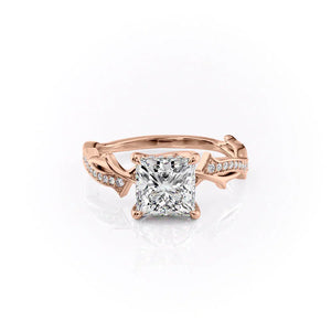 The Pave Twig Set With A 1 Carat Princess Lab Diamond