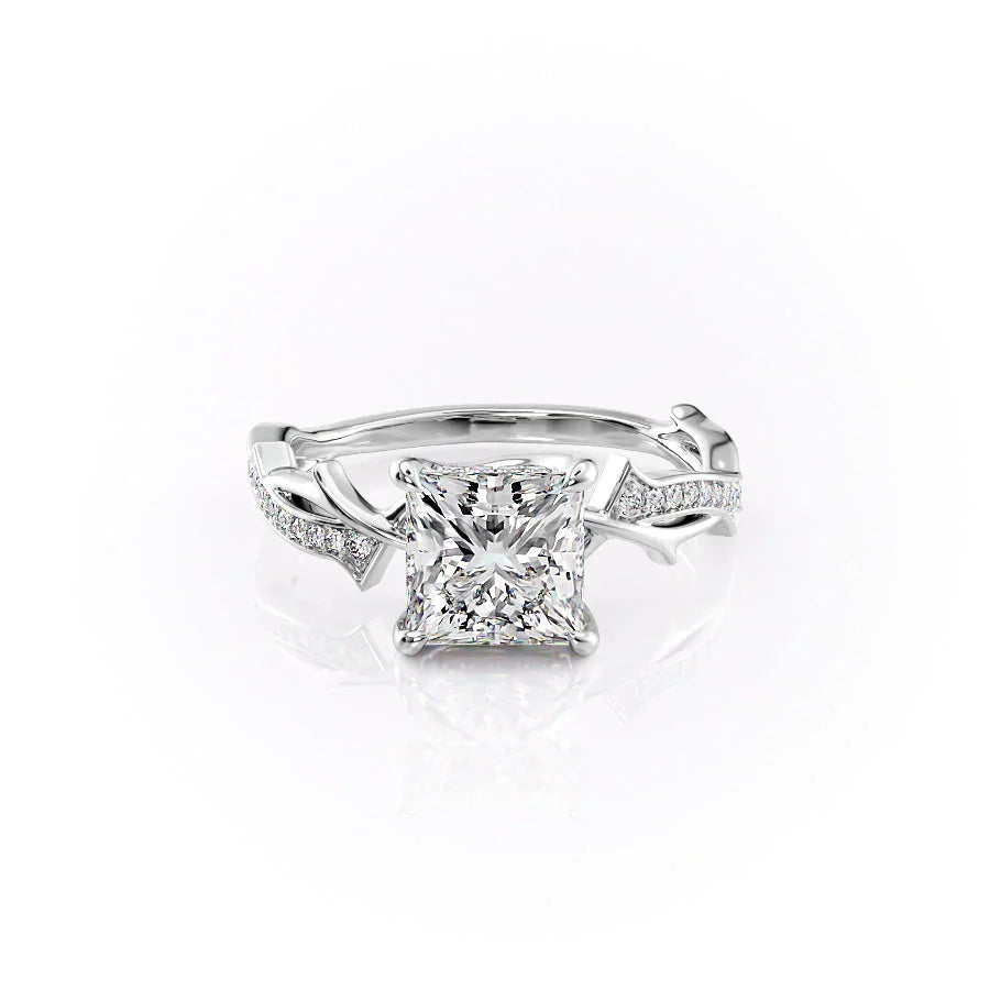 The Pave Twig Set With A 4.5 Carat Princess Moissanite