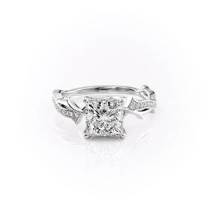 The Pave Twig Set With A 3.5 Carat Princess Moissanite