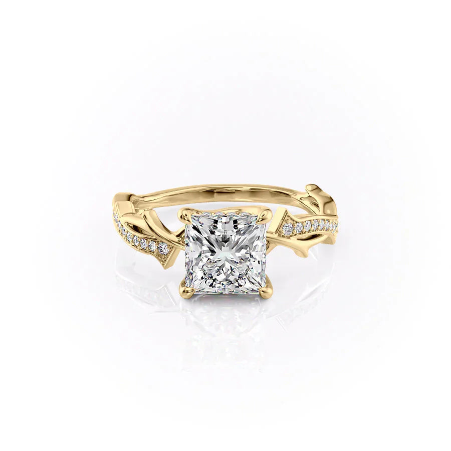 The Pave Twig Set With A 4.5 Carat Princess Moissanite