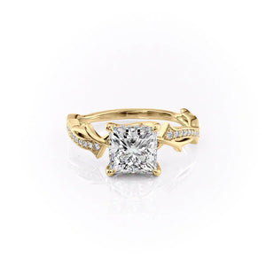The Pave Twig Set With A 2 Carat Princess Lab Diamond