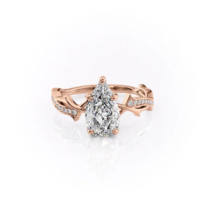 The Pave Twig Set With A 1 Carat Pear Lab Diamond