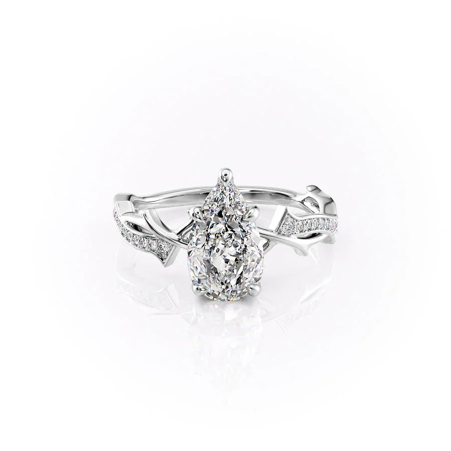 The Pave Twig Set With A 3 Carat Pear Lab Diamond