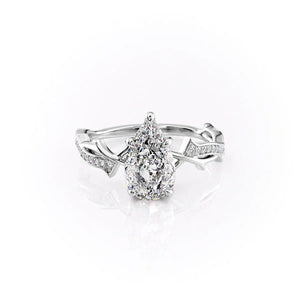 The Pave Twig Set With A 3.5 Carat Pear Moissanite