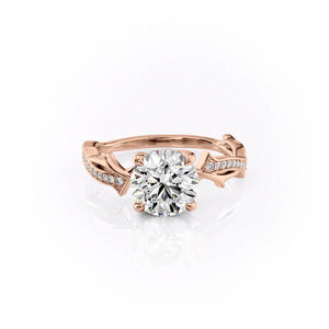 The Pave Twig Set With A 3.5 Carat Round Moissanite
