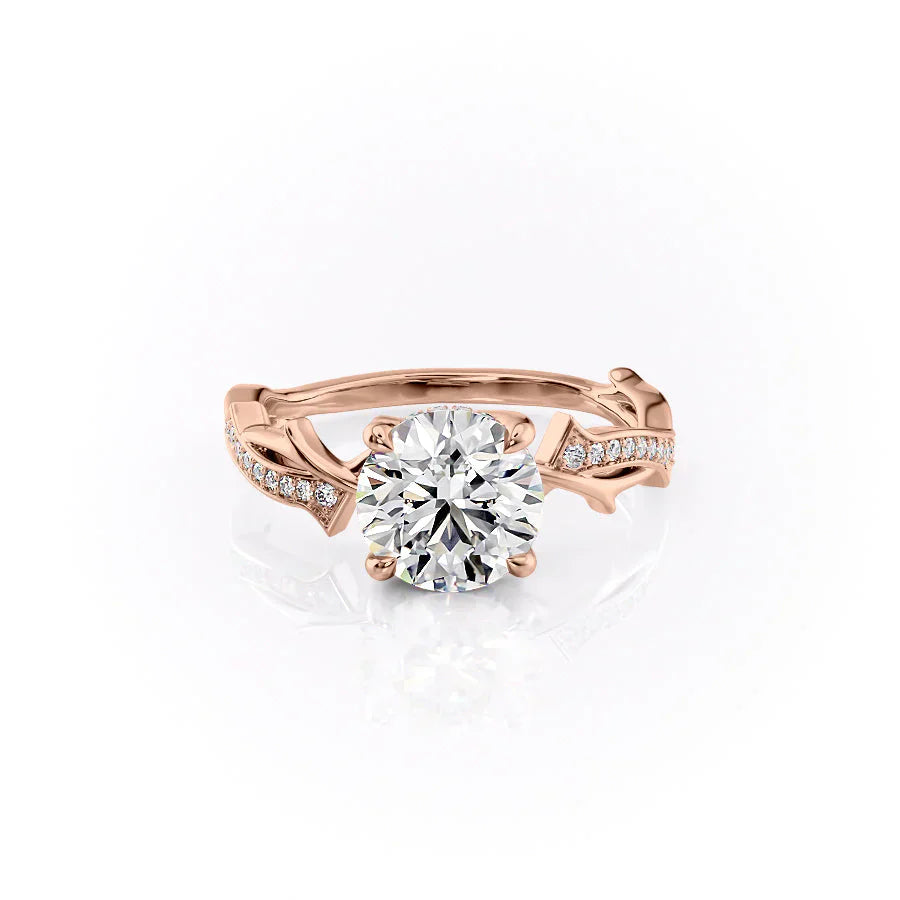 The Pave Twig Set With A 1.5 Carat Round Lab Diamond