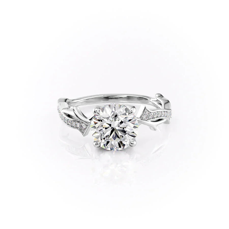 The Pave Twig Set With A 2 Carat Round Lab Diamond