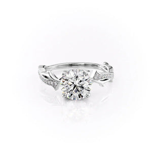 The Pave Twig Set With A 3.5 Carat Round Moissanite