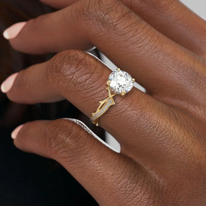 The Pave Twig Set With A 3 Carat Round Lab Diamond