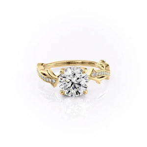 The Pave Twig Set With A 3 Carat Round Lab Diamond