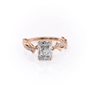 The Pave Twig Set With A 1.5 Carat Radiant Moissanite