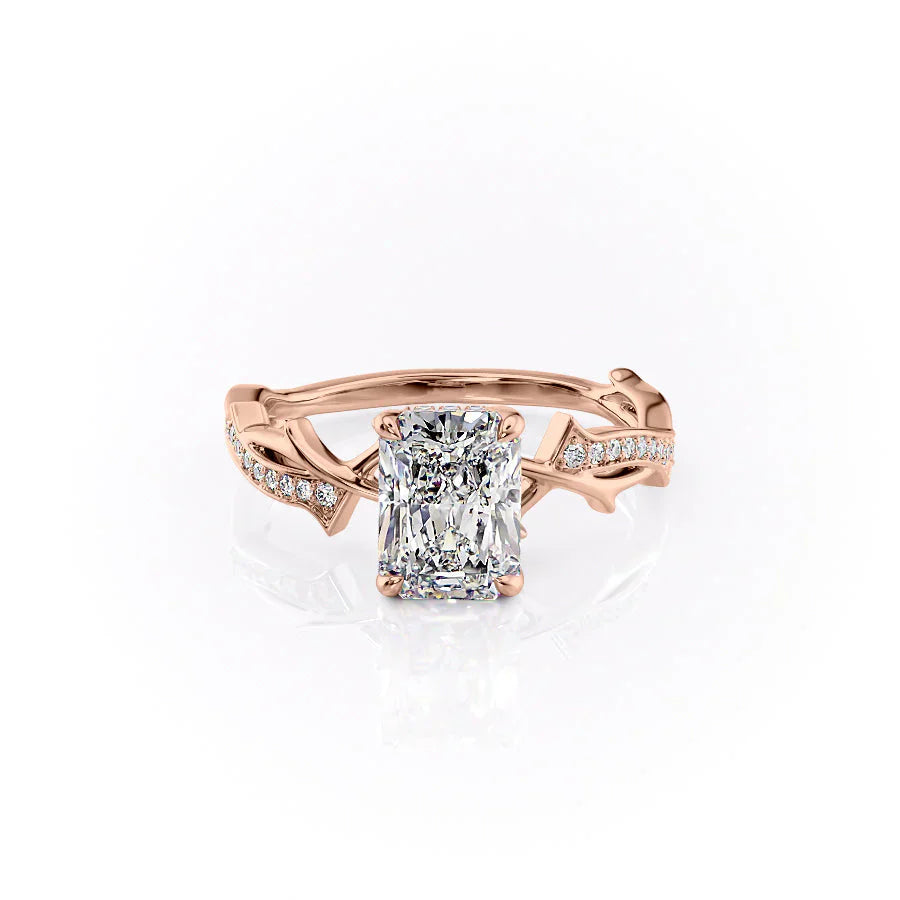 The Pave Twig Set With A 1 Carat Radiant Lab Diamond