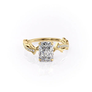 The Pave Twig Set With A 1.5 Carat Radiant Lab Diamond
