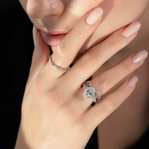 The Pave Twig Set With A 1.5 Carat Oval Lab Diamond