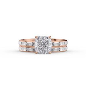 The Jennifer Set With A 4 Carat Cushion Moissanite
