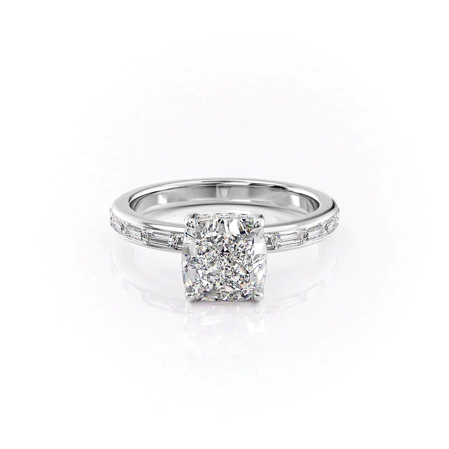 The Jennifer Set With A 2.5 Carat Cushion Lab Diamond