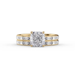 The Jennifer Set With A 4.5 Carat Cushion Moissanite