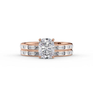 The Jennifer Set With A 1.5 Carat Elongated Cushion Lab Diamond