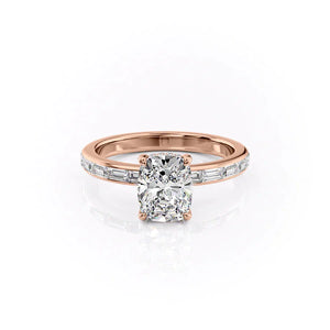 The Jennifer Set With A 1.5 Carat Elongated Cushion Moissanite