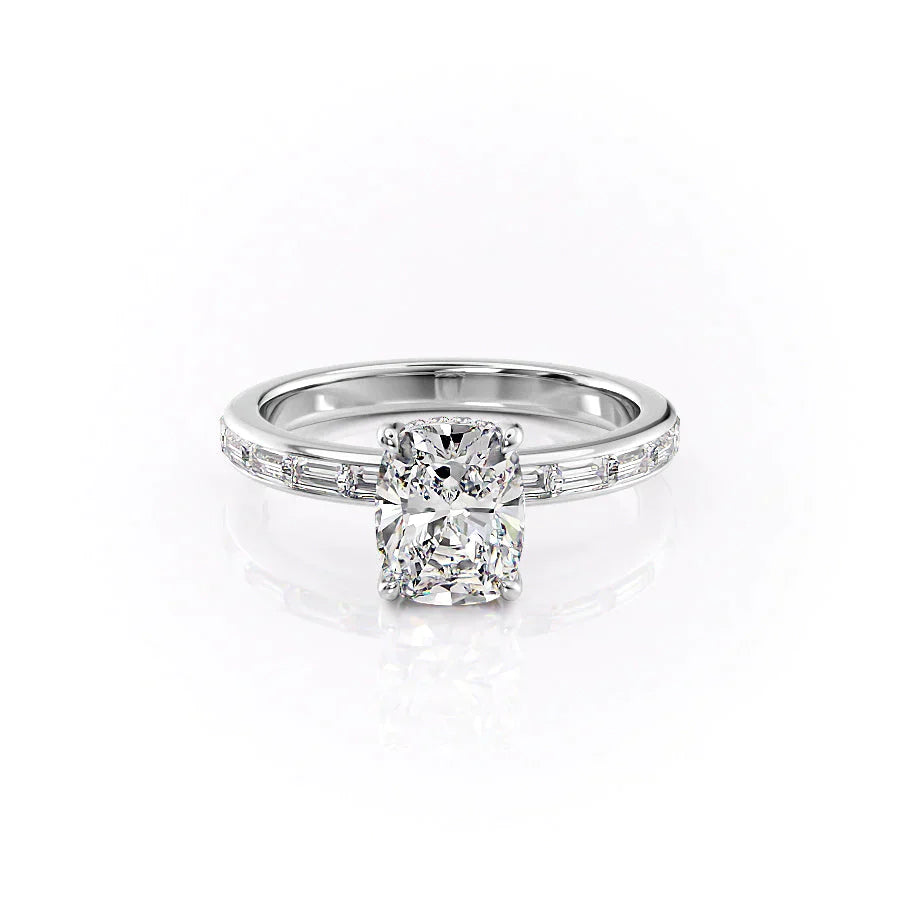 The Jennifer Set With A 1.5 Carat Elongated Cushion Lab Diamond