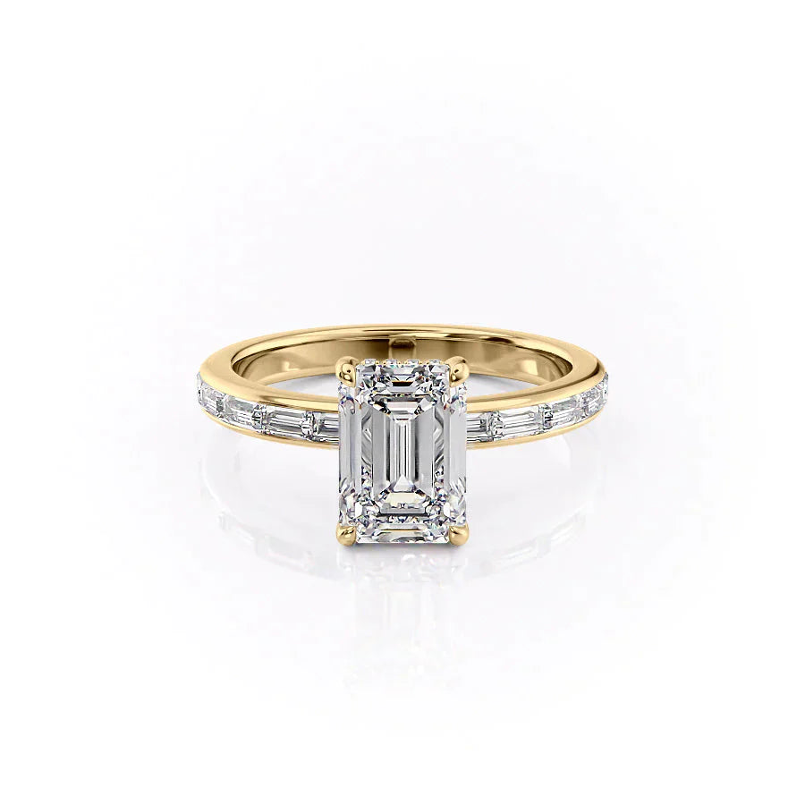 The Jennifer Set With A 3.5 Carat Emerald Moissanite